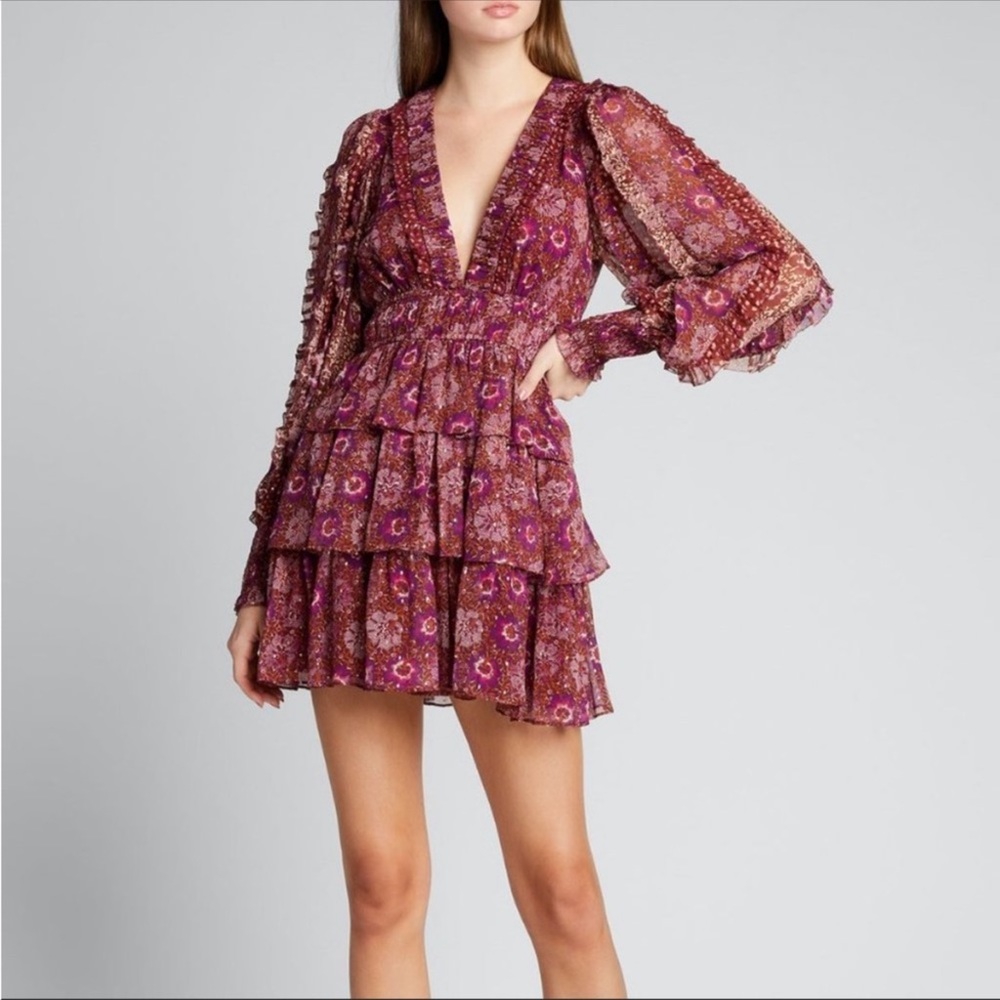 Ulla Johnson Basia Silk Floral mini Dress Sz 0